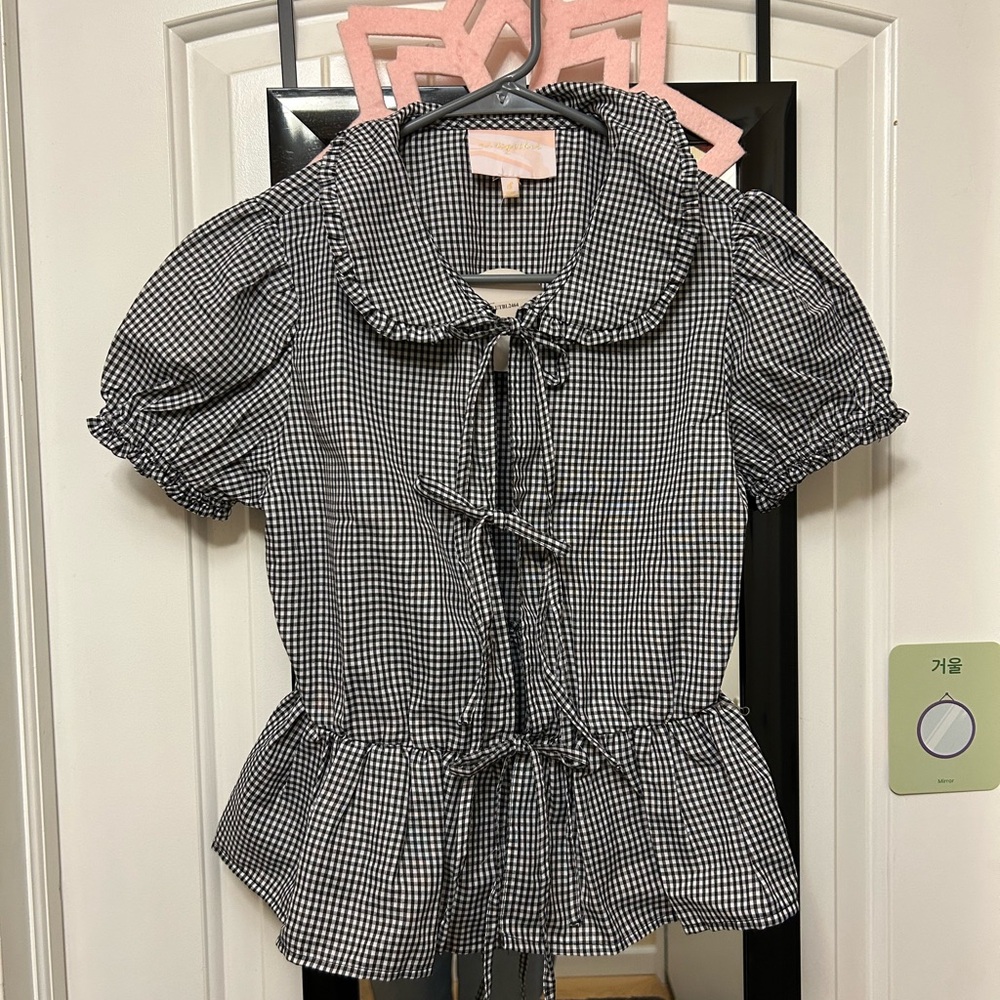 NWT Black and White Gingham Women's Top